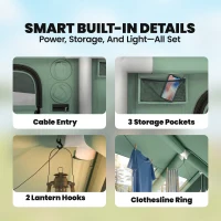 Outsunny Tenda Gonfiabile 8-10 Persone Montaggio Rapido 4 Stagioni Impermeabile Resistente ai Graffi Tenda con Apertura per Stufa Lucernario(m-4)