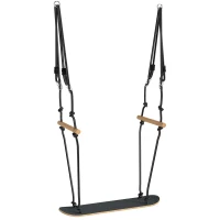 AIYAPLAY Balançoire skateboard pour enfants avec hauteur réglable, planche antidérapante, corde résistante aux intempéries, poignées Noir(m-1)
