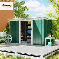 Outsunny 4ft x 9ft Steel Garden Tool Shed(m-2)