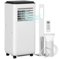 HOMCOM Aparat de aer condiționat mobil 9000BTU 2,6kW 5 în 1 răcire, dezumidificator, ventilator, auto, mod noapte, 2 viteze(m-8)