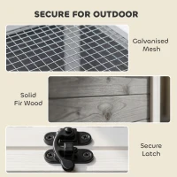 PawHut Domek dla Żółwi z Drewna z Wybiegiem Przytulny Domek Okno Widokowe Otwierane Wieko 2 Drzwi 113x106,5x44,5 cm Ciemnoszary(m-6)