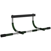 HOMCOM Doorway Pull up Bar, Door Frame Chin up Push up Bar for Home Gym Upper Body Workout, No Drilling or Screws, Green(m-10)