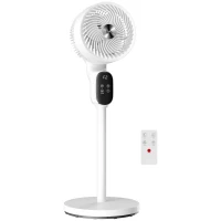 HOMCOM 20 dB Silent Standing Fan for Bedroom, 39" Pedestal Fan with Remote, 90° Oscillating, 8 Speeds, Adjustable Height, White(m-1)