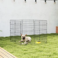 PawHut Recinto per Cani Recinto Espandibile Pieghevole in Metallo 50x80 cm Nero(m-8)