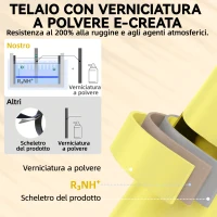Outsunny Set Bistrò, Tavolo e Sedie Pieghevoli per 2, Giardino, Giallo.(m-4)