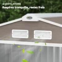 Outsunny Abri de Jardin 2,77 m² - Remise pour Outils avec Fondation - cabanon Porte verrouillable - tôle d'acier marron clair(m-8)