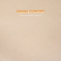 HOMCOM Pouf coffre rangement, pouf repose-pieds en tissu velours givré, couvercle réversible, Ø 44 x 47,5 cm, beige(m-6)