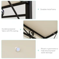 Outsunny Paviljoen tuinpaviljoen zonwering met opklapbaar afdak UV-bescherming 3 x 2,5 m(m-6)