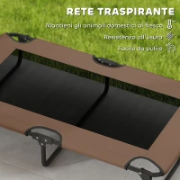 PawHut Letto per Cani Grandi Pieghevole con Tessuto a Rete da Interno ed Esterno, 107x61x20 cm, Marrone(m-7)