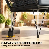 Outsunny Sofa Ogrodowa z Poduszkami 2-osobowa Rattanowa Meble Balkonowe 123 x 67 x 72 cm Jasnoszara(m-7)