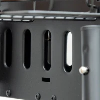 Outsunny Portable Charcoal BBQ Grill with Seasoning Baskets for Camping Picnic Hiking(m-9)