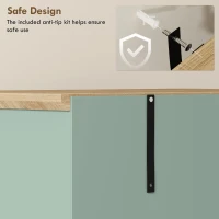 HOMCOM Kitchen Cupboard, 172cm Freestanding Storage Cabinet with Doors and Shelves, Light Green(m-7)