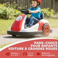 AIYAPLAY Auto-tamponneuse enfant 6V, rotation à 360°, voiture tamponneuse électrique enfant avec double moteur, musique et klaxon(m-4)