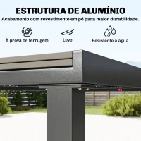 Outsunny Conjunto de Mesa e Cadeiras de Jardim com Mesa Extensível Estrutura de Alumínio 8 Cadeiras e Tampo de Ripas de Madeira Plástica(m-5)