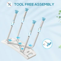 HOMCOM Shower Chair, Adjustable Height Shower Stool with Aluminium Frame and Non-Slip Feet, Bathtub Stool Seat with Padded Seat for Elderly Disabled Handicap, Turquoise(m-6)