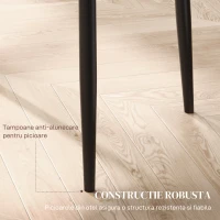 HOMCOM Set de 6 scaune de bucătărie moderne, cu spătar înalt din piele ecologică și oțel, 41x50x97 cm, negru(m-7)