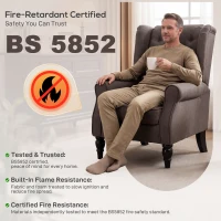 HOMCOM Wingback Accent Chair, Retro Upholstered Button Tufted Occasional Chair for Living Room and Bedroom, Brown(m-8)