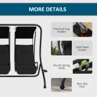 Outsunny Two-Seat Garden Swing Chair, with Protective Canopy - Black(m-5)