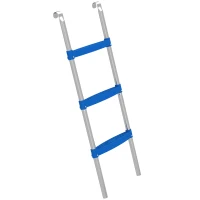 SPORTNOW Trampoline Ladder, 3-Steps with Horizontal Wide Steps, Universal Hook, Galvanised Steel Frame, 150kg Load Capacity(m-10)