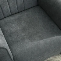 HOMCOM Upholstered Accent Chair with Rolled Arms and Wood Legs, Armchair for Living Room Bedroom, Grey(m-8)