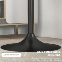 HOMCOM Tavolo Bar e Tavolo da Cucina Alto Rotondo, Ø60x102 cm, Nero(m-6)