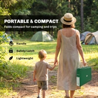 Outsunny Charcoal BBQ Grill Portable Stainless Steel Barbecue with Tilting Grate for Camping Picnic Garden Dark Green(m-4)