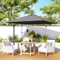 Outsunny Patio Offset Parasol Umbrella - Dark Grey(m-2)
