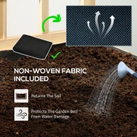 Outsunny Garden Planters with Trellis for Vine Climbing, Distressed Wooden Raised Beds, 90x43x150cm, Natural Tone(m-6)