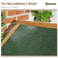 Outsunny Garden Shed Vertical Utility 3 Shelves Shed Wood Outdoor Garden Tool Storage Unit Storage Cabinet, 77 x 54.2 x 179cm - Natural(m-5)