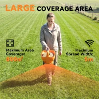 Outsunny Cordless Spreader, 3.3L Handheld Seed Spreader with Adjustable Scatter Width, Adjustable Flow, USB Charging Cable(m-6)