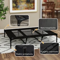 PawHut Lettino per Cani Rialzato con Borsa da Viaggio, in Metallo e Tessuto Oxford, 122x92x23 cm, Nero(m-7)