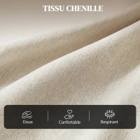 HOMCOM Fauteuil inclinable en chenille, fauteuil de relaxation pivotant à 360°, assise large, poches latérales, crème(m-6)