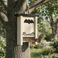 PawHut Set de 3 Casas para Murciélagos Cajas de Madera para Exterior Jardín Huerto o Granja Fácil de Colgar 18x6x22,5 cm(m-8)