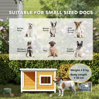 PawHut Caseta para Perros de Madera Casa para Mascotas Refugio para Perros con Techo Asfáltico 85,5x62x60 cm Natural(m-8)