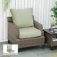 Outsunny Lot de 2 coussins matelas assise dossier pour chaise de jardin chaise longue intérieur et extérieur polyester vert(m-10)