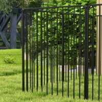 PawHut Box per Cani a 8 Pannelli Modulabili da Interno ed Esterno con 9 Picchetti, in Acciaio, 164x164x100 cm, Nero(m-20)