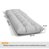 Outsunny Set de 2 perne pentru șezlong 180x55 cm Perne pentru scaune de grădină groase UPF30+ cu 4 benzi Gri Deschis(m-3)