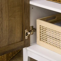 HOMCOM Dulap de bucătărie rustic cu dulapuri și sertar, 76,6x 35x 81,5cm, alb și maro(m-12)