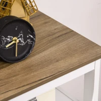 HOMCOM Dulap de bucătărie rustic cu dulapuri și sertar, 76,6x 35x 81,5cm, alb și maro(m-13)