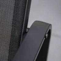 Outsunny 3 Pieces Garden Gliding Chair Set, Metal Frame 2 Single Armchair Swing Seater and 1 Glass Top Coffee Table w/ Breath Mesh Fabric Seat, Black(m-11)