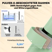 Outsunny 3-teiliges Garten Bistro Set Klappbar Bistrotisch mit 2 Stühlen Lamellen-Sitz Doppelt X-Beine Grün(m-4)