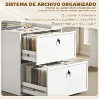 HOMCOM Escritorio Reversible en Forma de L con 2 Cajones Archivadores Diseño Moderno para Espacios Pequeños Oficina Blanco(m-5)