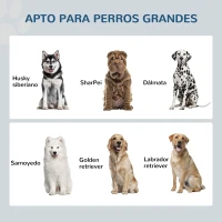 PawHut Comedero Elevado para Perros Grandes con 2 Cuencos de 2000 ml de Acero Inoxidable y 1 Cajón 63x30x36 cm Gris y Blanco(m-7)