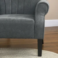 HOMCOM Upholstered Accent Chair with Rolled Arms and Wood Legs, Armchair for Living Room Bedroom, Grey(m-9)