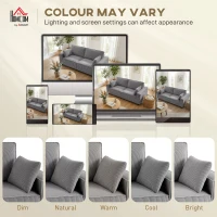 HOMCOM 218 cm 3-osobowa sofa, nowoczesna sofa w stylu sztruksowym z sprężynami kieszeniowymi, szerokimi podłokietnikami i 2 poduszkami, jasnoszara(m-6)