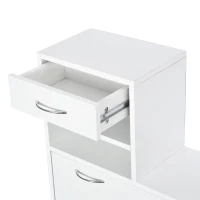 HOMCOM Mobila de Hol Moderna Garderoba Set Cuier, Oglinda si Dulap Pantofi 3 in 1, in Lemn Alb(m-14)