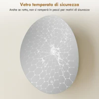 HOMCOM Armadietto Bagno LED, Anti-Appannamento, Illuminazione Dimmerabile 3 Colori, Bianco, da Parete(m-8)