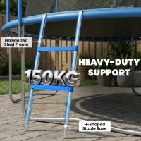 SPORTNOW Trampoline Ladder, 2-Steps with Horizontal Wide Steps, Universal Hook, Galvanised Steel Frame, 150kg Load Capacity(m-4)