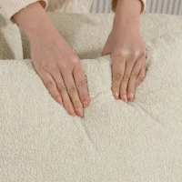 HOMCOM Divano angolare 3 posti con chaise longue reversibile e seduta profonda, Beige(m-4)