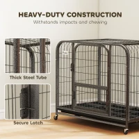 PawHut Heavy Duty Dog Crate,93 x 58 x 76 cm, Large Dog Cage for Small to Medium Breeds(m-4)